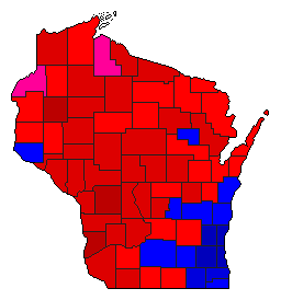 2018 Wisconsin County Map of Republican Primary Election Results for Senator