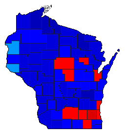 2022 Wisconsin County Map of Republican Primary Election Results for Governor