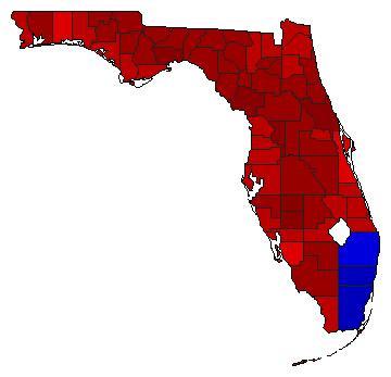 1978 Florida County Map of Democratic Runoff Election Results for Attorney General