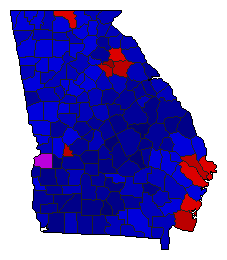 2006 Georgia County Map of Republican Runoff Election Results for Agriculture Commissioner
