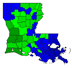 2006 Louisiana County Map of Open Primary Election Results for Insurance Commissioner