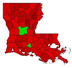 1995 Louisiana County Map of Open Primary Election Results for Referendum