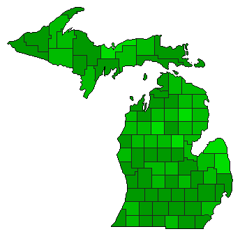 2002 Michigan County Map of Open Primary Election Results for Referendum
