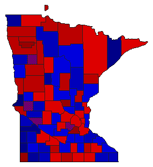 2014 Minnesota County Map of Open Primary Election Results for Secretary of State