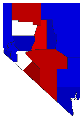 1910 Nevada County Map of Open Primary Election Results for Controller