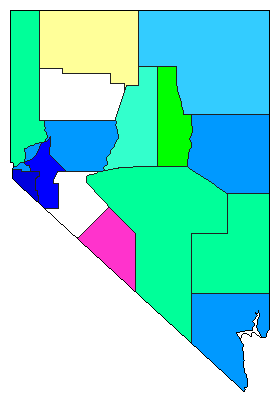 1910 Nevada County Map of Open Primary Election Results for Attorney General