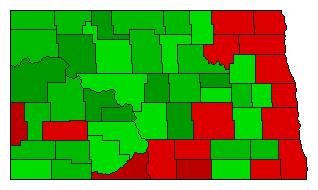 1919 North Dakota County Map of Open Primary Election Results for Referendum