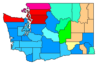 1940 Washington County Map of Open Primary Election Results for Senator