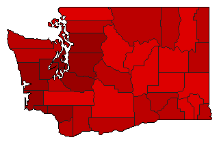 1976 Washington County Map of Open Primary Election Results for Senator