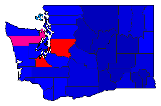 2000 Washington County Map of Open Primary Election Results for Senator