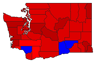 1988 Washington County Map of Open Primary Election Results for Governor