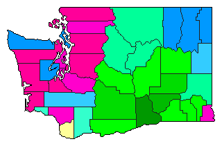 1992 Washington County Map of Open Primary Election Results for Governor