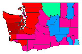 2000 Washington County Map of Open Primary Election Results for Lt. Governor
