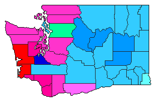 2000 Washington County Map of Open Primary Election Results for Secretary of State
