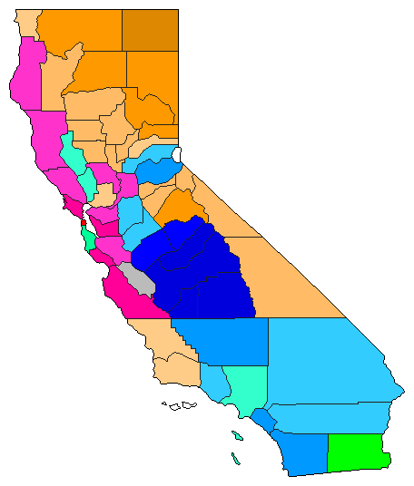 2014 California County Map of Open Primary Election Results for Controller