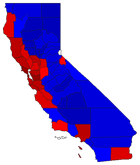 2014 California County Map of Open Primary Election Results for Insurance Commissioner