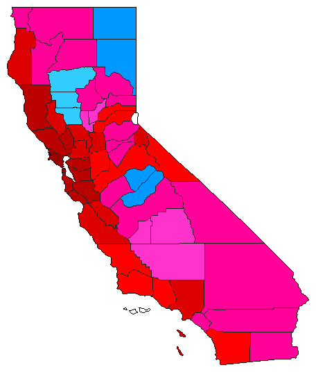 2014 California County Map of Open Primary Election Results for Lt. Governor