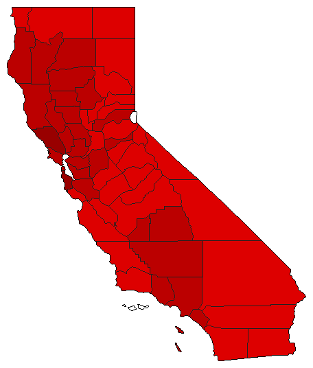 1998 California County Map of Open Primary Election Results for Initiative