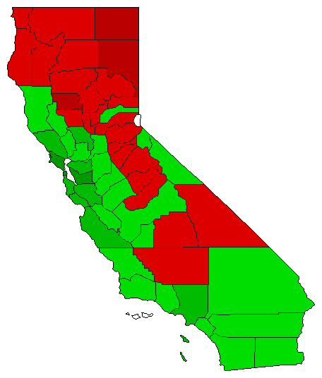 2000 California County Map of Open Primary Election Results for Initiative