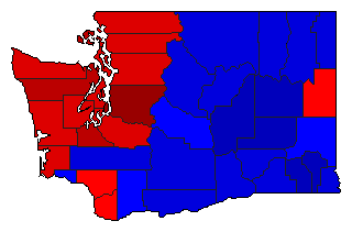 2016 Washington County Map of Open Runoff Election Results for Insurance Commissioner