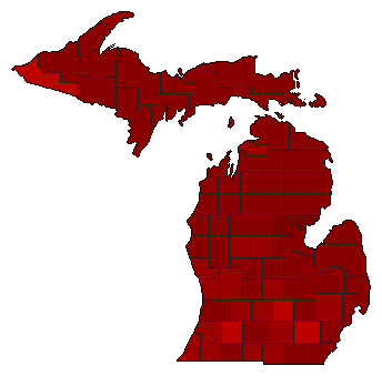 2015 Michigan County Map of Special Election Results for Referendum