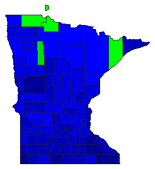 1942 Minnesota County Map of Special Election Results for Senator