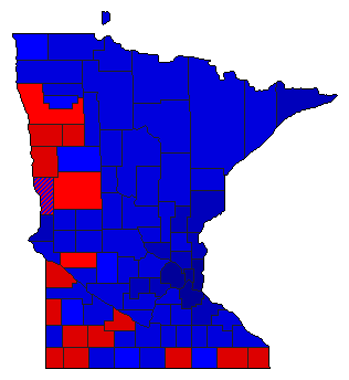 2018 Minnesota County Map of Special Election Results for Senator