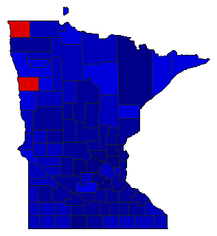 1998 Minnesota County Map of Special Election Results for Governor