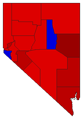 1954 Nevada County Map of Special Election Results for Senator