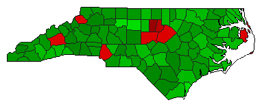 2012 North Carolina County Map of Special Election Results for Initiative