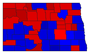 1960 North Dakota County Map of Special Election Results for Senator
