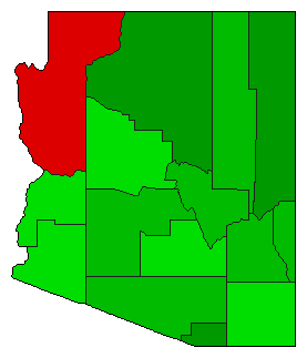 2010 Arizona County Map of Special Election Results for Initiative