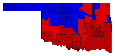 1964 Oklahoma County Map of Special Election Results for Senator