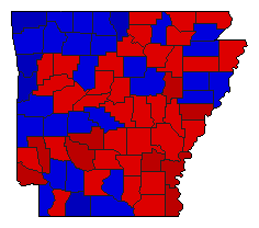 1993 Arkansas County Map of Special Election Results for Lt. Governor