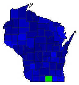 1925 Wisconsin County Map of Special Election Results for Senator