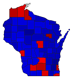 2012 Wisconsin County Map of Special Election Results for Governor