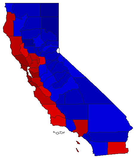 2014 California County Map of Special Election Results for Comptroller General