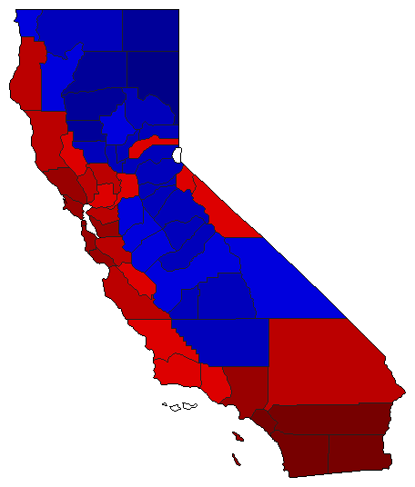 2022 California County Map of Special Election Results for Comptroller General