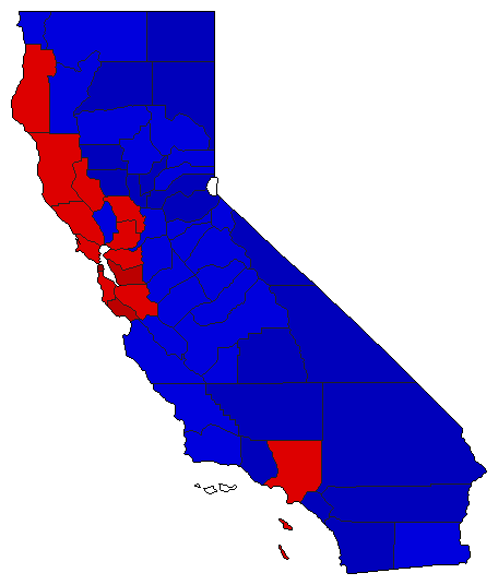 1988 California County Map of Special Election Results for State Auditor