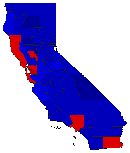 1994 California County Map of Special Election Results for Insurance Commissioner