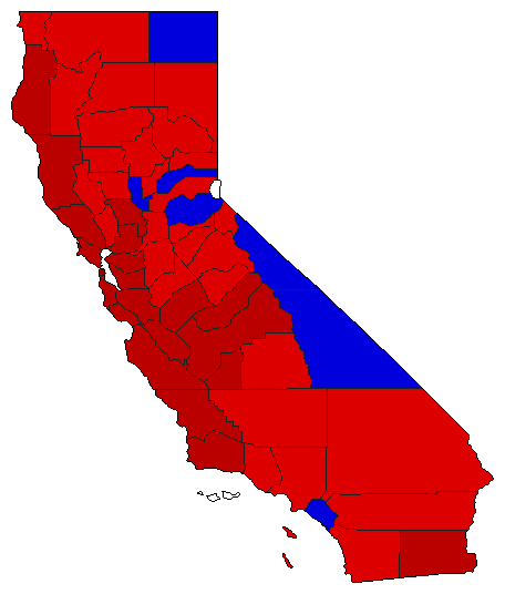 1980 California County Map of Special Election Results for Senator