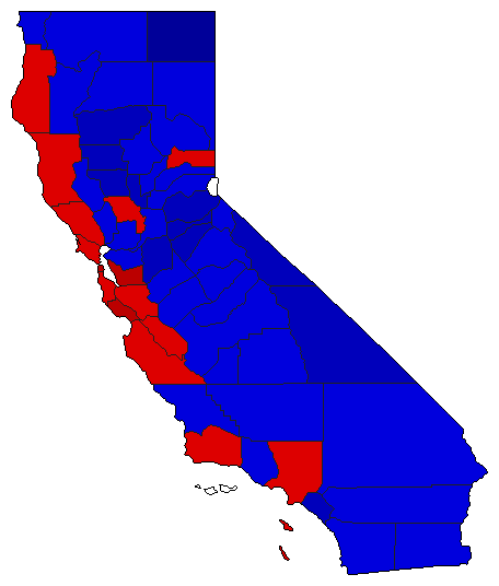 1982 California County Map of Special Election Results for Governor