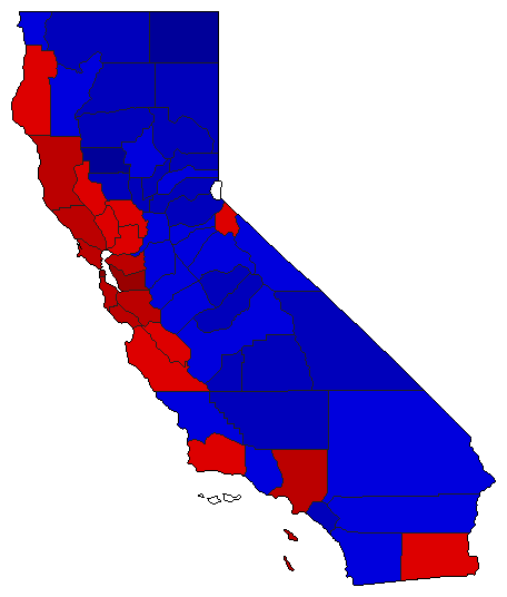 2002 California County Map of Special Election Results for Governor
