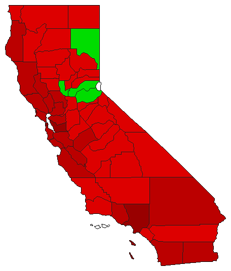 2003 California County Map of Special Election Results for Initiative