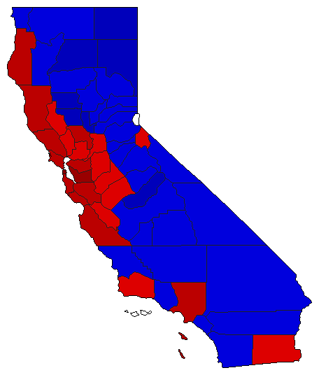 2002 California County Map of Special Election Results for State Treasurer