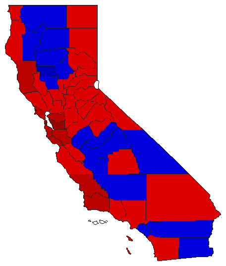 1994 California County Map of Special Election Results for Initiative